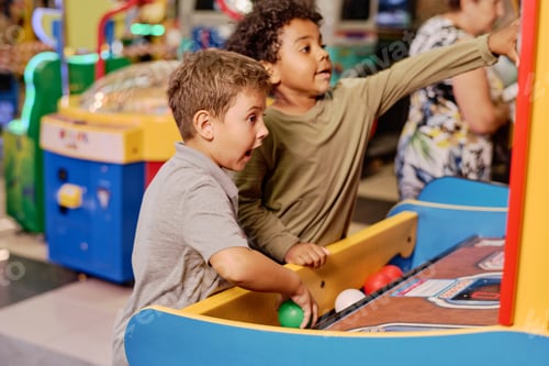 Preview: Two cute friends playing by slot machine