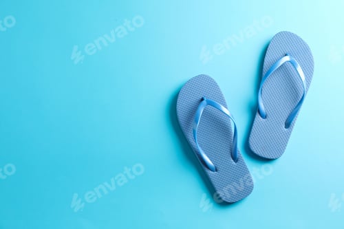 Preview: Summer Blue Flip Flops on a Matching Background