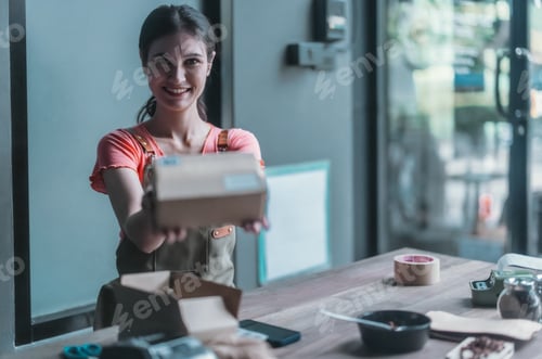 Preview: Small cafe owner fosters circular economy, eco-friendly coffee order process, sustainable shipping.