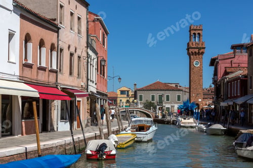Preview: Small canal on the Island of Murano in the Venetian Lagoon near Venice