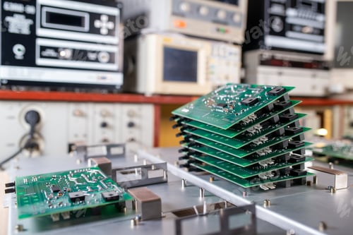 Preview: Close-up several rows with computer microchips