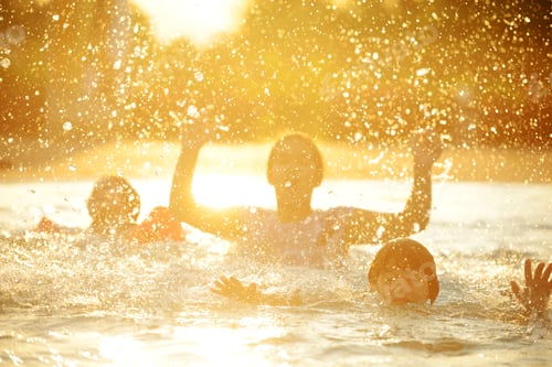 Preview: Happy Children Playing On Hot Summertime