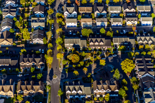 Preview: Aerial view of Seattle neighborhood, Washington, United States
