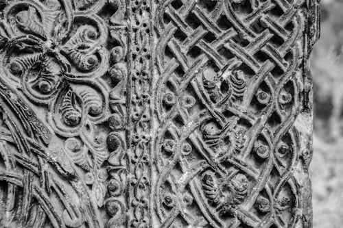 Preview: Closeup shot of a beautiful grey sculpture with unique details
