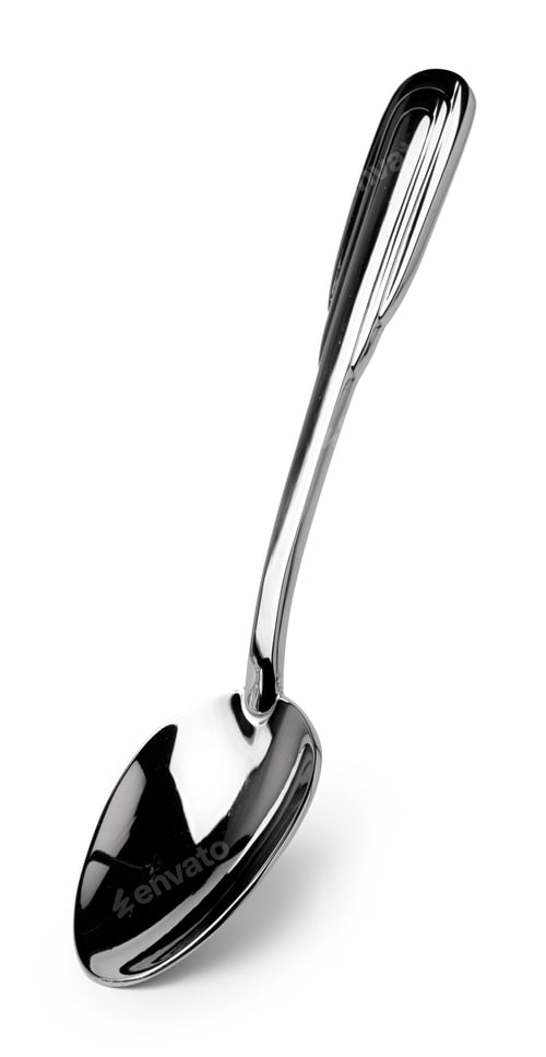Preview: Metal steel spoon isolated on white background