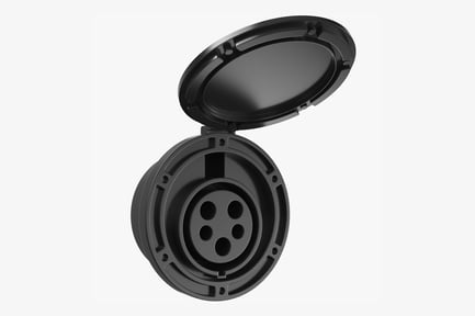 Preview: Electric Vehicle Charger Socket with Open Protective Cover