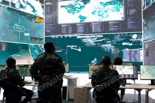 Preview: Woman recruit overseeing information gathering activity in command post