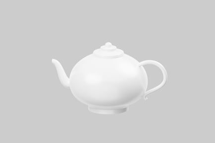 Preview: Round porcelain teapot with lid