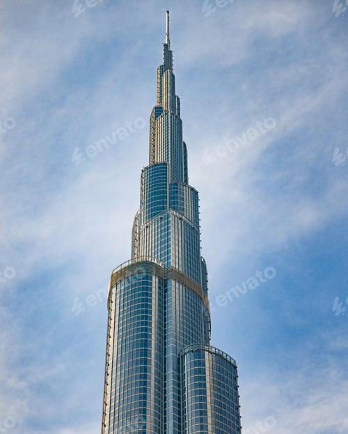Preview: Burj Khalifa towering over the city in downtown Dubai, UAE.