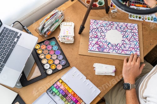 Preview: Colorful Watercolor Painting Session by Young LGBTQ+ Artist