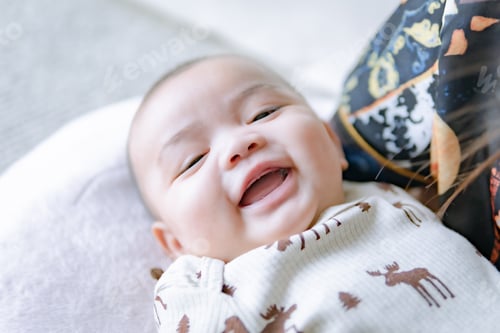 Preview: Happy baby smile close up.