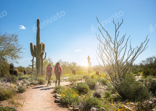 Preview: Hikers on a Scottsdale Arizona Desert Trail