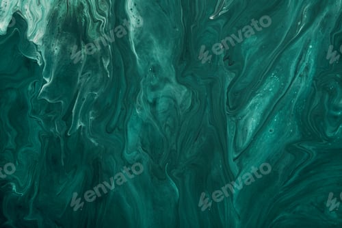 Preview: Fluid Art. Liquid Velvet Jade green abstract drips and wave. Marble effect background or texture