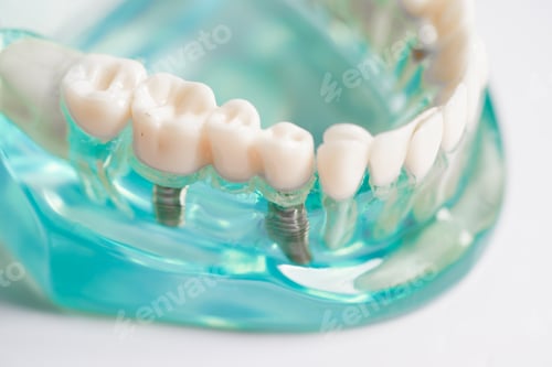 Preview: Dental implant, artificial tooth roots into jaw, root canal of dental treatment, gum disease