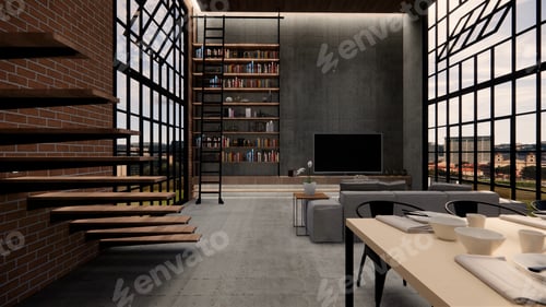 Vista previa: Interior de la casa en 3D