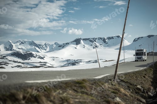 Preview: Motor Home Camper Van on a Scenic Norwegian Route