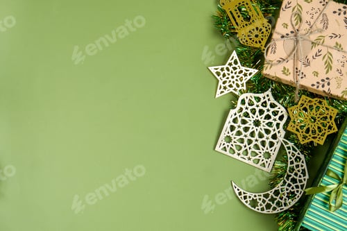 Preview: Side Border Of Ramadan Frame Made Of Islamic Festive Ornaments And Decoration