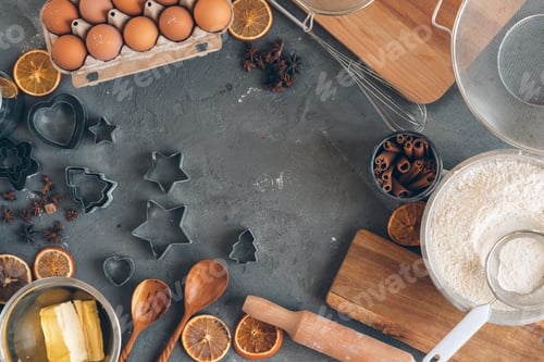 Preview: Process of cooking dough for Christmas cookies