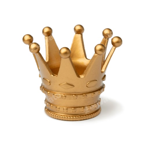 Preview: Golden toy crown isolated on white background