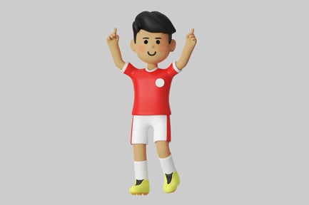 Preview: Cartoon football player celebration pose