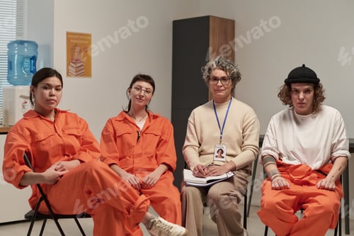Preview: Women Attending Prison Education Program or Therapy Session Indoors