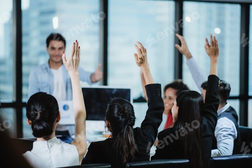 Preview: professional business person meeting in the modern office, team group of businessman