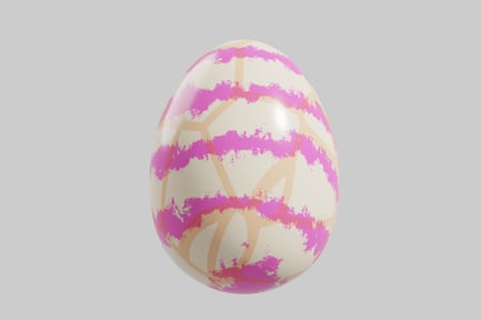 Preview: Abstract egg with pink and tan splotches and stripes