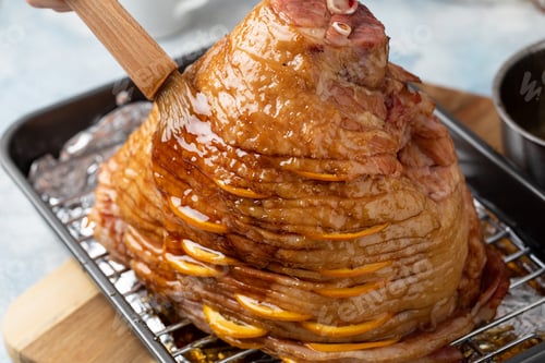 Preview: Making Easter or Christmas ham, glazing with orange glaze