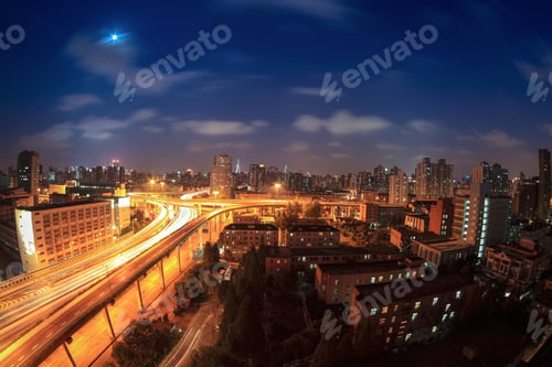 Preview: elevated road at night
