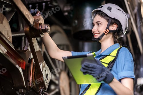 Preview: Engineer checking construction process railway and checking work on railroad station .