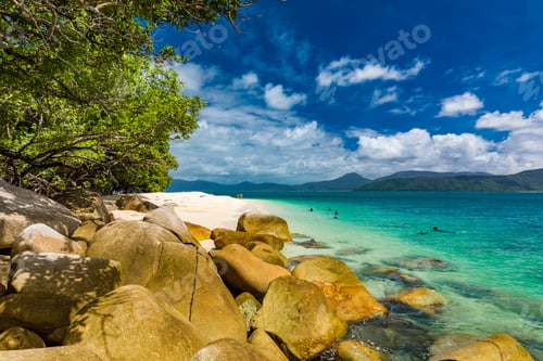 Preview: Nudey Beach on Fitzroy Island, Cairns, Queensland, Australia, Great Barrier Reef