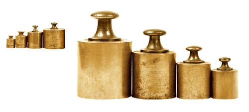 Preview: set of precision weights for a balance scale