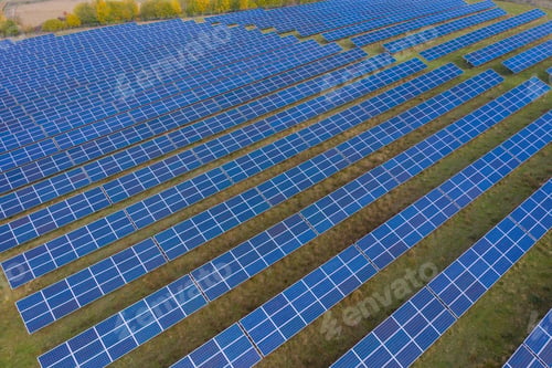 Preview: Solar panels aerial view
