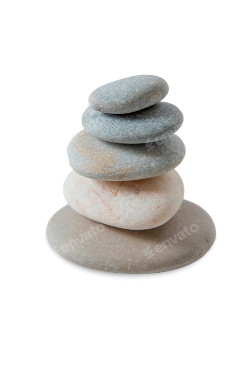 Preview: Stones isolated on a white background. Selective focus.
