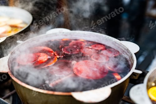 Preview: Hot mulled wine on a street food market