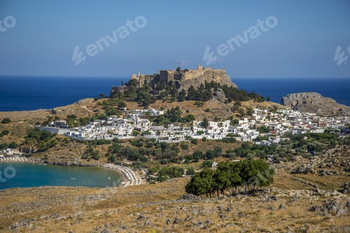 Preview: Magnificent historical castle on top of a hill by the ocean
