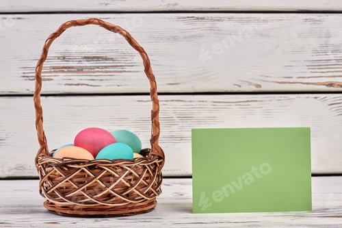 Preview: Easter egg basket, blank card