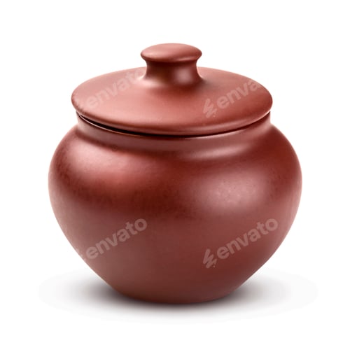 Preview: Clay pot isolated isolated on white background