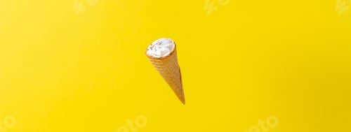 Preview: the abstract ice cream cone isolated on the color surface