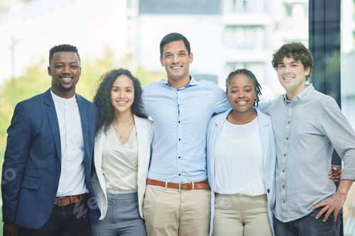 Preview: Were here to stay. Shot of a team of businesspeople in their office together.