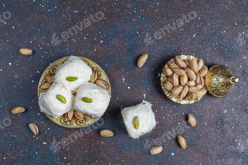 Preview: Turkish floss halva pishmanie,cotton candy dessert.