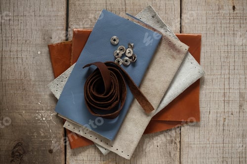 Preview: leather on the old wooden