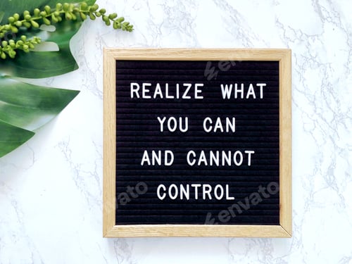 Preview: Realize what you can and cannot control. Great quote.