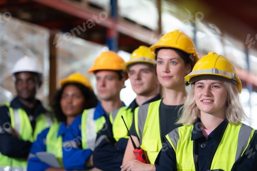 Preview: Portrait of worker in an auto parts warehouse