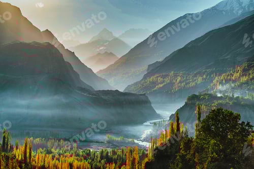 Preview: Dramatic Waterfall Mountain landscape