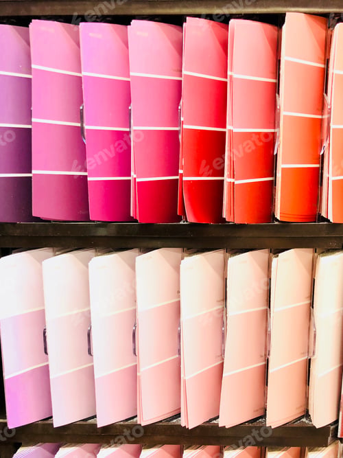 Preview: Colorful paint samples.