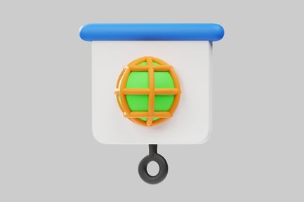 Preview: Bulletin board with world icon