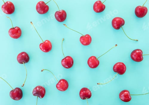 Preview: Cherries on blue
