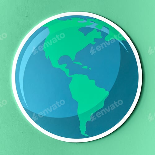 Preview: Cut out paper globe icon