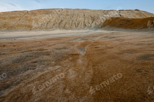 Preview: Dirty and polluted soil on territory with dangerous environmental situation
